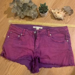Fun purple denim shorts